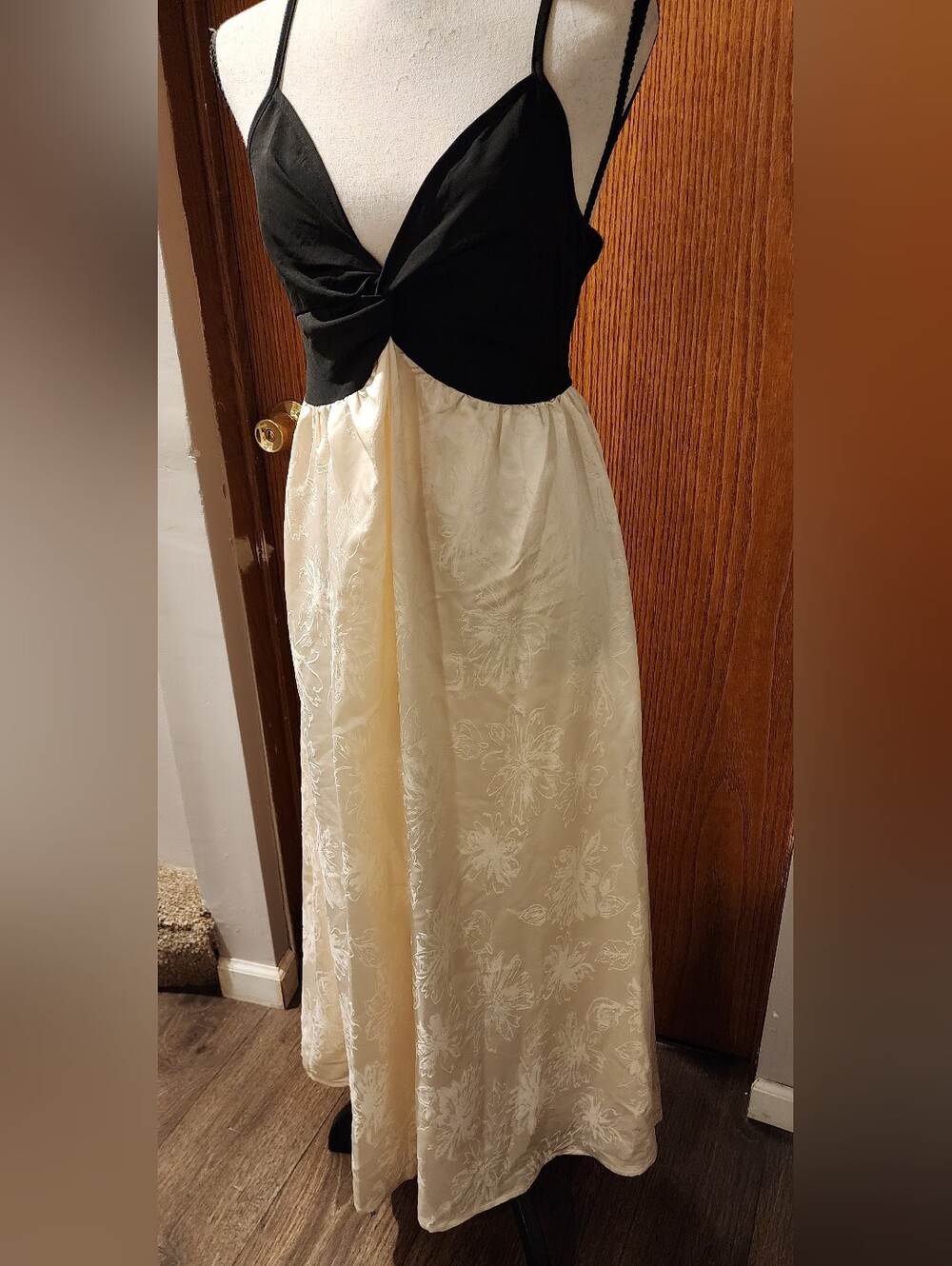 Cupshe Black & Cream Two-Tone Spaghetti Strap  Maxi Dress M